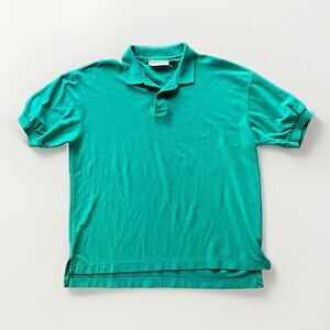 Vintage Levi's Polo Shirt Teal Pique Mens Size XL Dead Stock 80s Capital E Logo